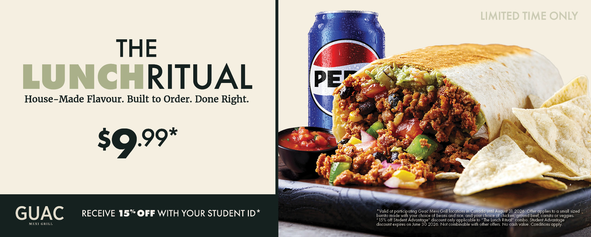 Guac Lunch Ritual Combo for $9.99 plus applicable taxes. 